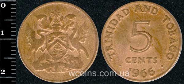 Монета Трінідад і Тобаґо 5 центів 1966