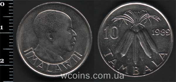 Монета Малаві 10 тамбала 1989