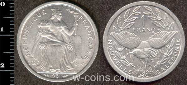 Монета Нова Каледонія 1 франк 1981