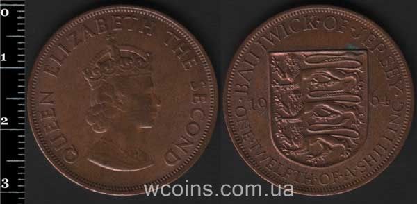 Монета Джерсі 1/12 шилінга 1964