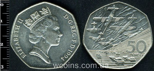 Монета Великобританія 50 пенсів 1994