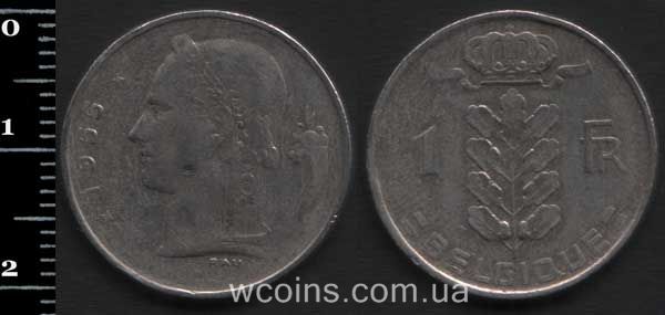 Монета Бельґія 1 франк 1955