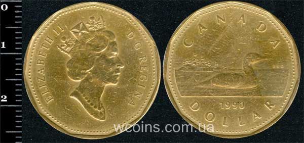 Монета Канада 1 долар 1990