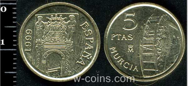 Монета Іспанія 5 песет 1999