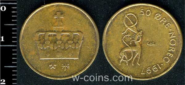 Монета Норвеґія 50 ере 1997