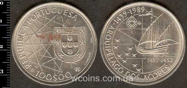 Монета Портуґалія 100 ескудо 1989