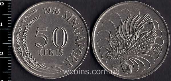 Coin Singapore 50 cents 1976