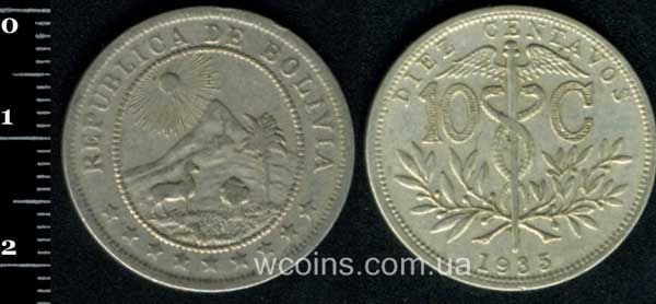 Coin Bolivia 10 centavos 1935