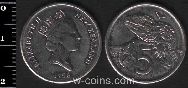 Coin New Zealand 5 cents 1996