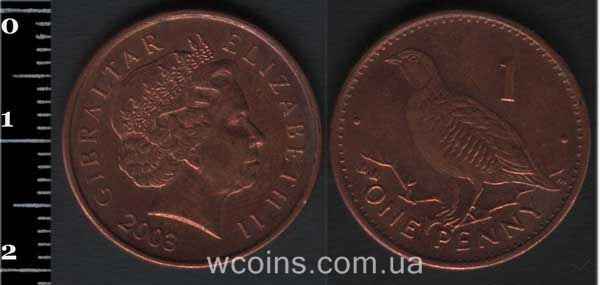 Монета Ґібралтар 1 пенні 2003