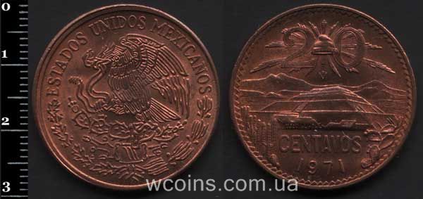 Монета Мексика 20 сентаво 1971