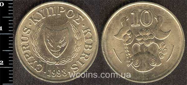 Монета Кіпр 10 центів 1998