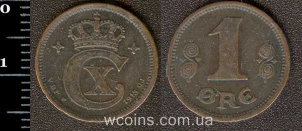 Монета Данія 1 ере 1915