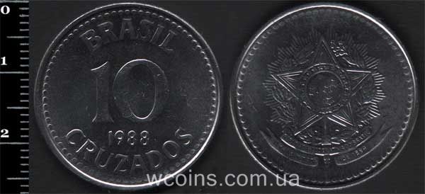 Монета Бразілія 10 крузадо 1988