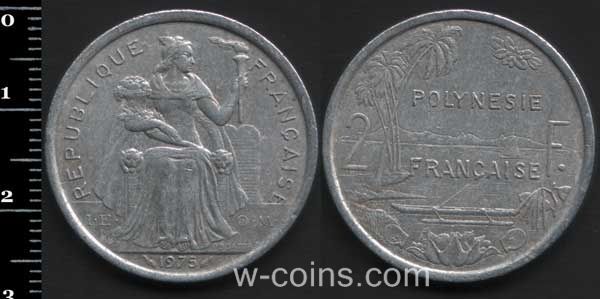 Монета Французька Полінезія 2 франка 1975