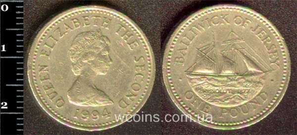 Монета Джерсі 1 фунт 1994