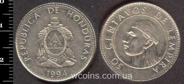 Монета Гондурас 50 сентаво 1994