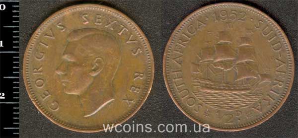 Монета Південна Африка 1/2 пенні 1952