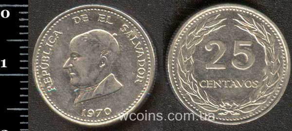 Coin Salvador 25 centavos 1970