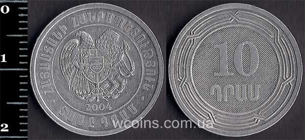Монета Вірменія 10 драм 2004