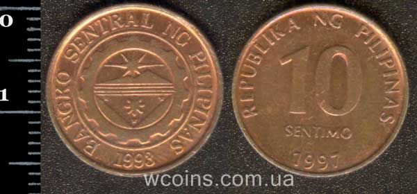 Монета Філіппіни 10 сентимо 1997