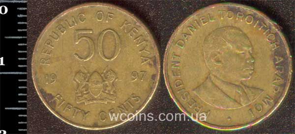 Монета Кенія 50 центів 1997