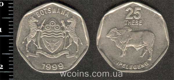 Монета Ботсвана 25 тебе 1999