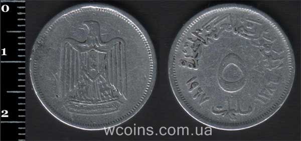 Монета Єгипет 5 міллімів 1967