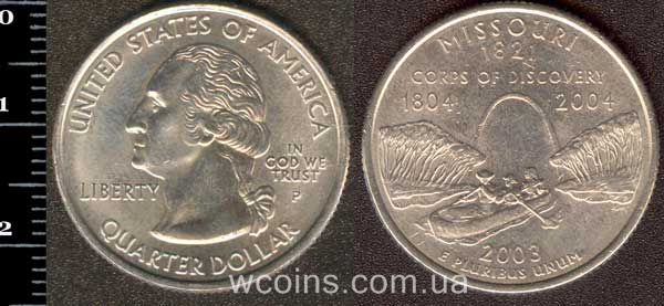Монета США 25 центів 2003 Міссурі