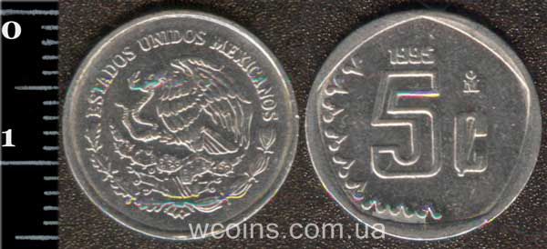 Монета Мексика 5 центів 1995