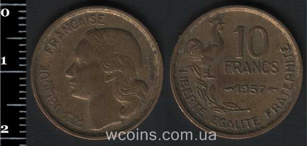 Coin France 10 francs 1957