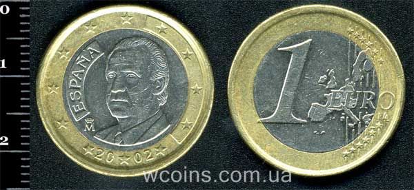Монета Іспанія 1 євро 2002