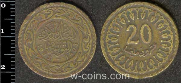 Монета Туніс 20 міллімів 1983