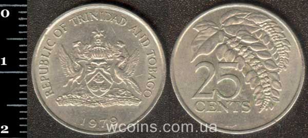 Монета Трінідад і Тобаґо 25 центів 1979