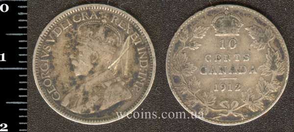 Монета Канада 10 центів 1912
