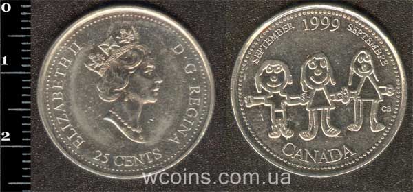 Coin Canada 25 cents 1999