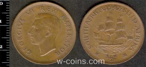 Монета Південна Африка 1/2 пенні 1942