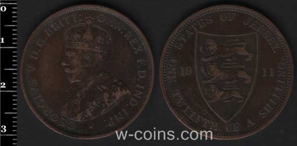 Монета Джерсі 1/12 шилінга 1911