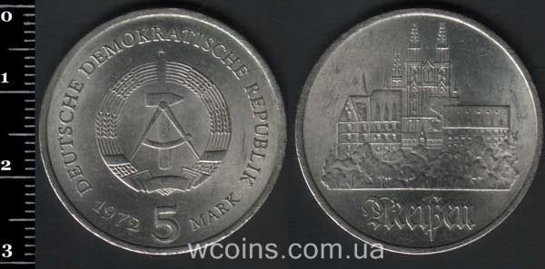 Монета Німеччина 5 марок 1972