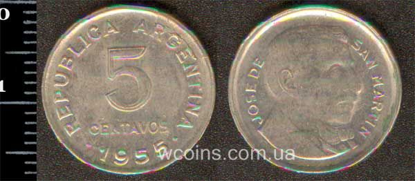 Coin Argentina 5 centavos 1955