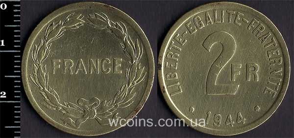 Монета Франція 2 франка 1944