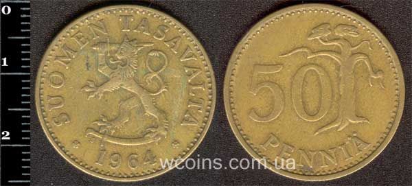 Монета Фінляндія 50 пенсів 1964