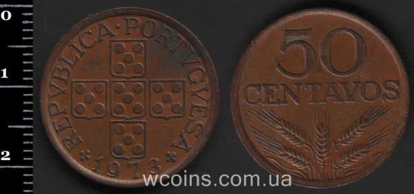 Монета Портуґалія 50 сентавос 1973