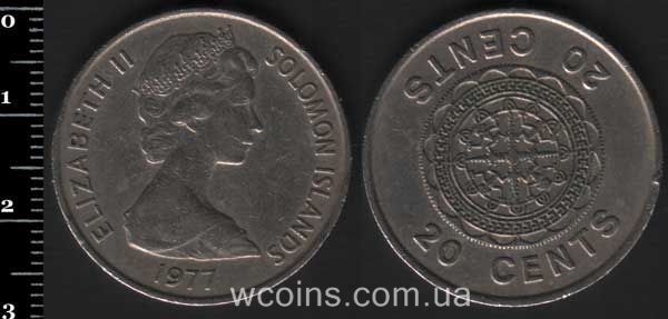 Монета Соломонові острови 20 центів 1977