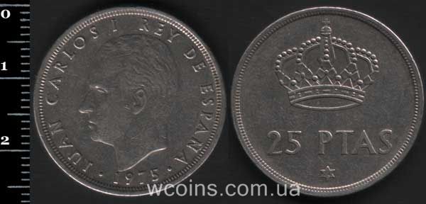 Монета Іспанія 25 песет 1975