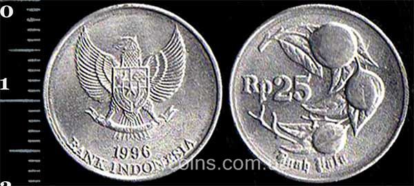 Монета Індонезія 25 рупій 1996