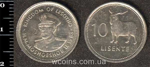 Монета Лесото 10 лісентів 1983