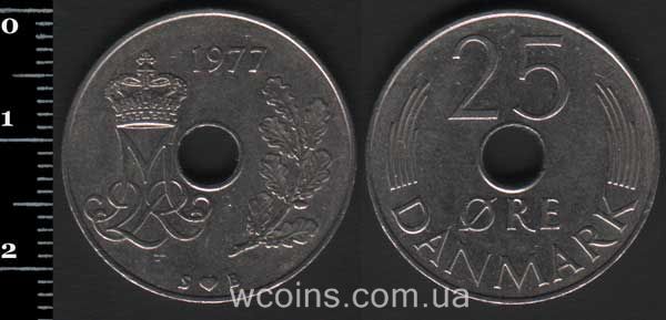 Монета Данія 25 ере 1977