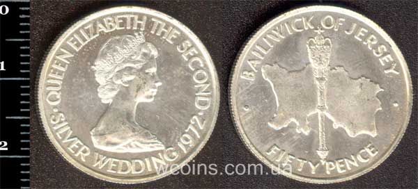 Монета Джерсі 50 пенсів 1972