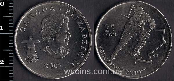 Монета Канада 25 центів 2007